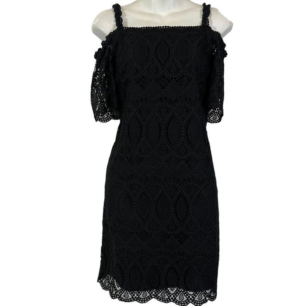 White House Black Market Womens Party Dress Crochet Lace Goth Whimsigoth sz 4